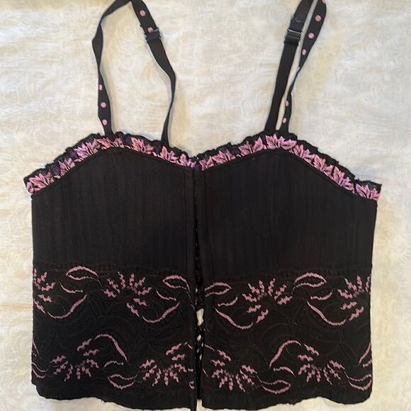 Cacique Corset Bustier Black Pink Size 14/16 Lingerie - Picture 1 of 11